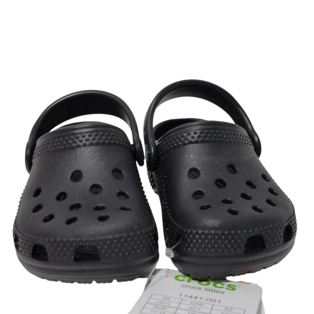 Crocs Infant Littles Classic Clogs Size C2/C3 Black Slip On Shoe Unisex Gift Box